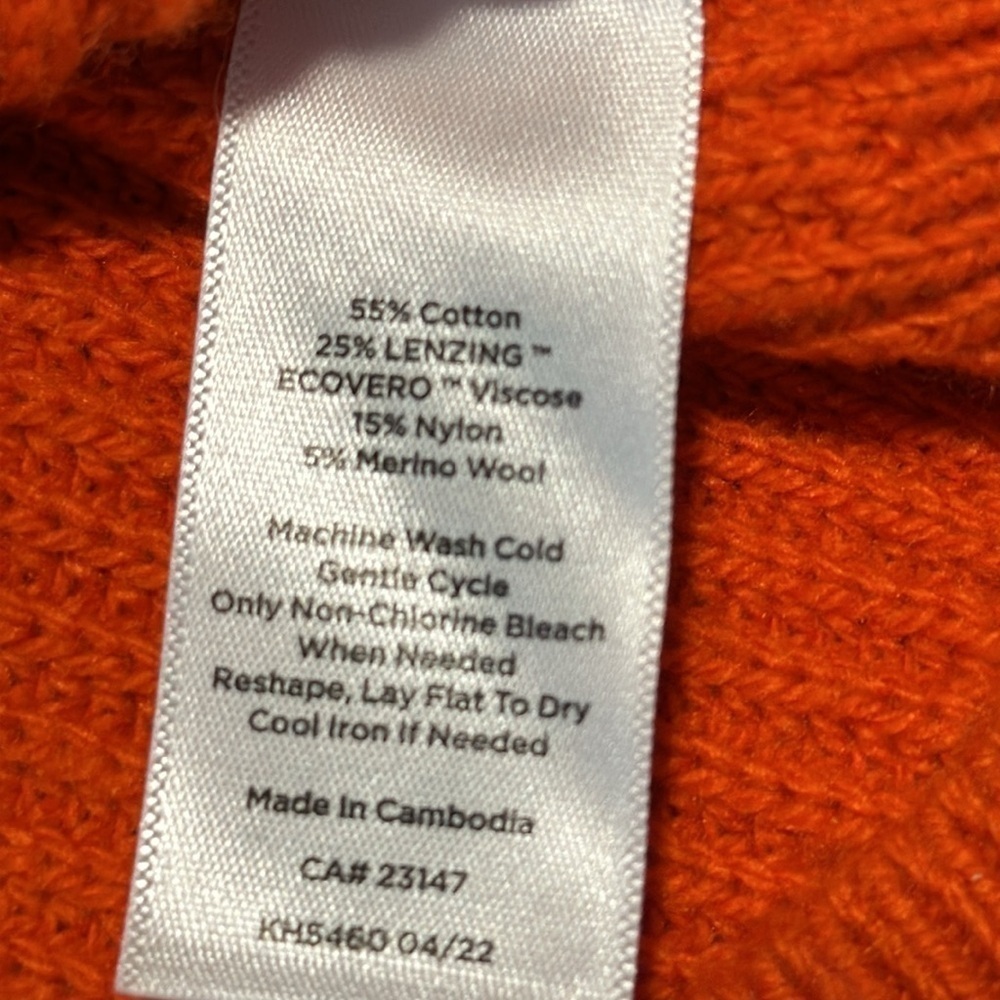 Talbots orange knit zip sweater size S - Picture 9 of 9